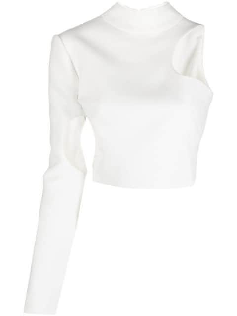 one-shoulder cropped top by MONOT