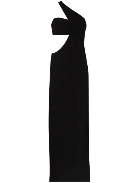 one-shoulder cut-out maxi dress by MONOT