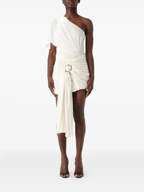 one-shoulder draped dress by MONOT