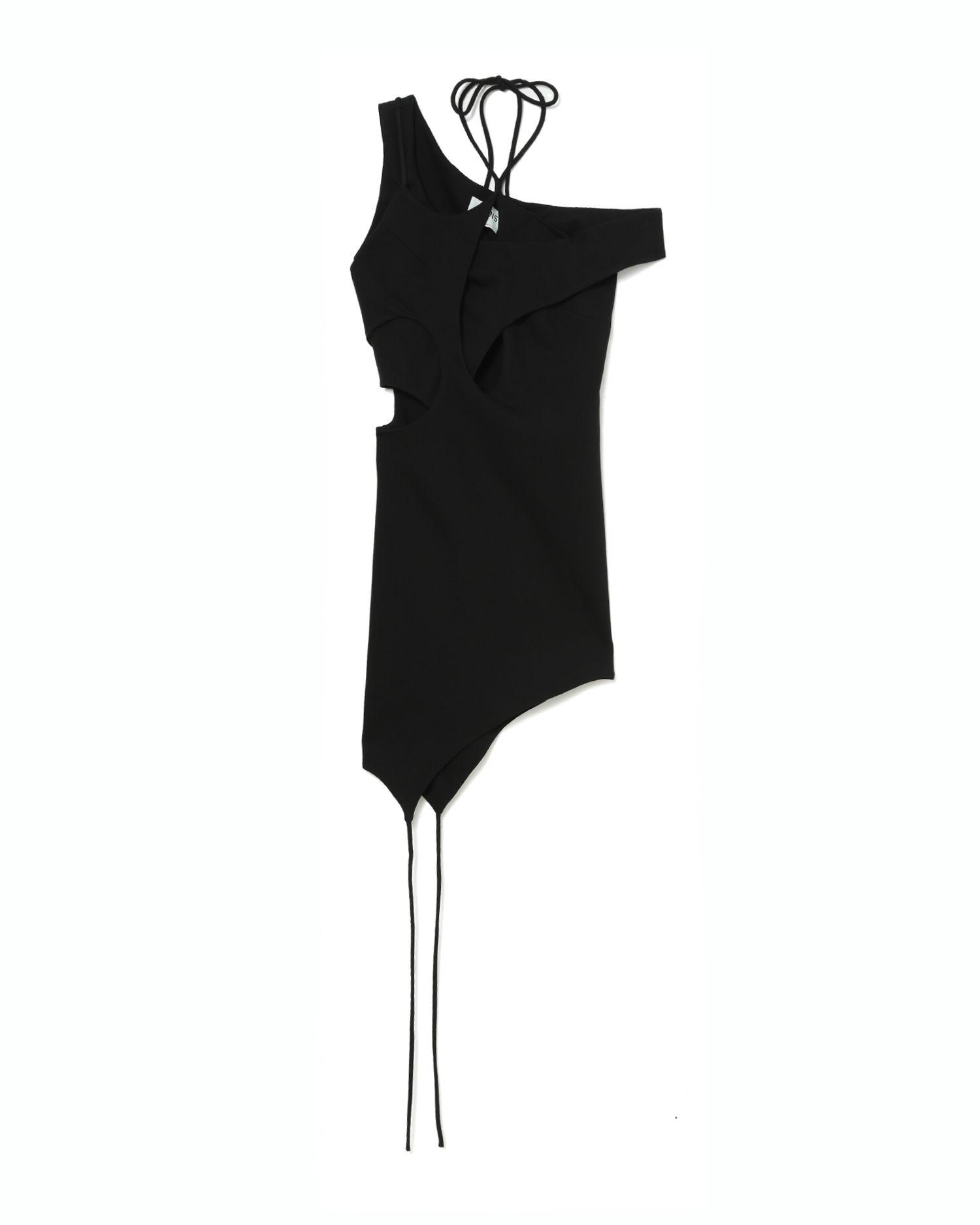 Asymmetrical off shoulder keyhole dress by MONSE
