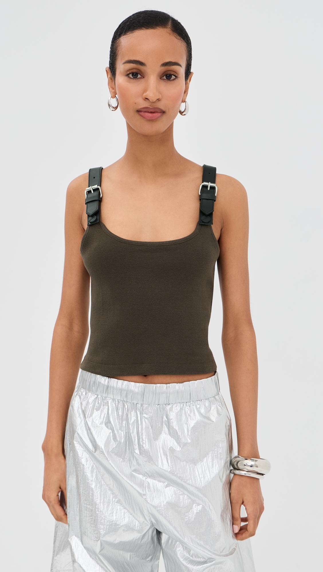 Leather Strap Tank Top by MONSE