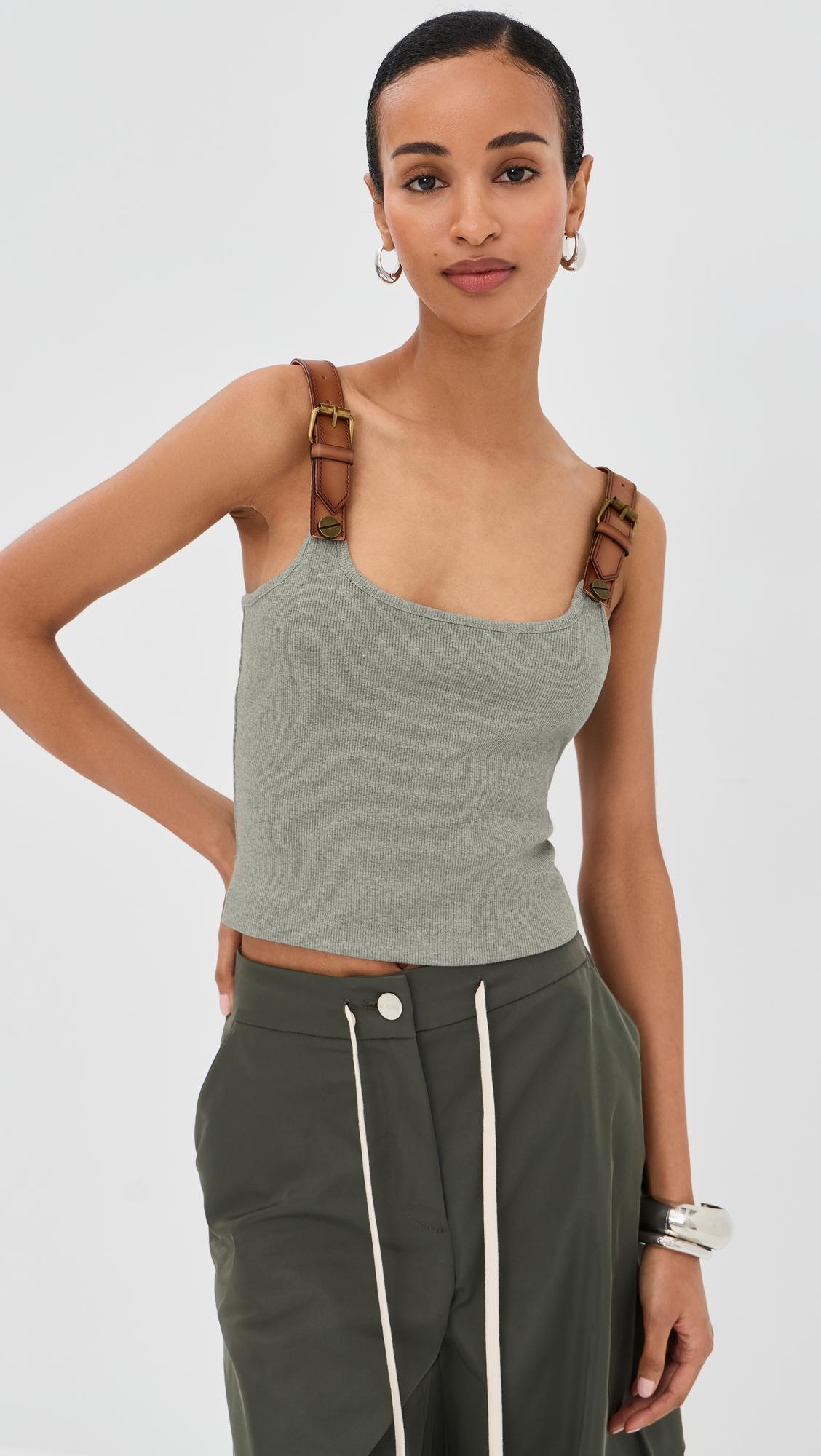 Leather Strap Tank Top by MONSE