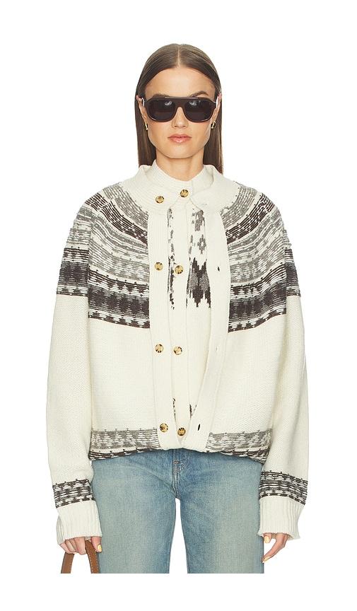 Monse Fold-Up Fair Isle Cardigan in Ivory by MONSE