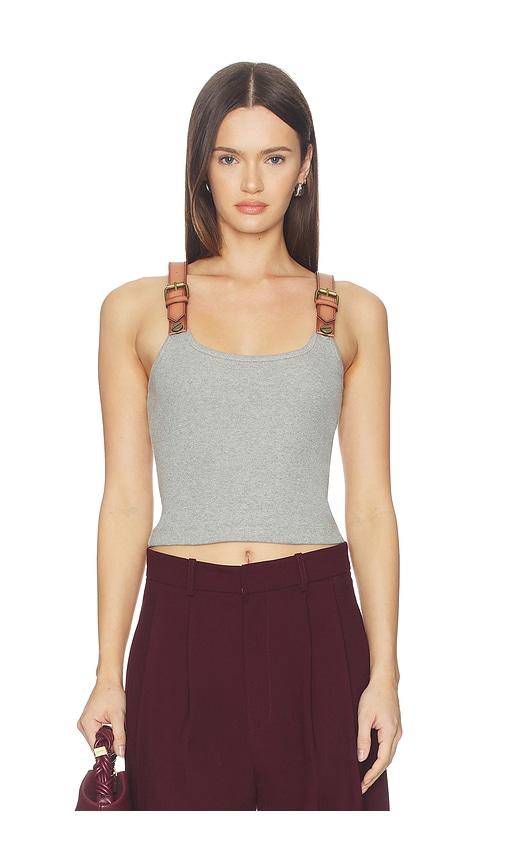 Monse Leather Strap Tank Top in Grey by MONSE