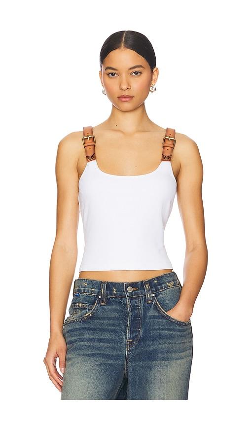Monse Leather Strap Tank Top in Ivory by MONSE