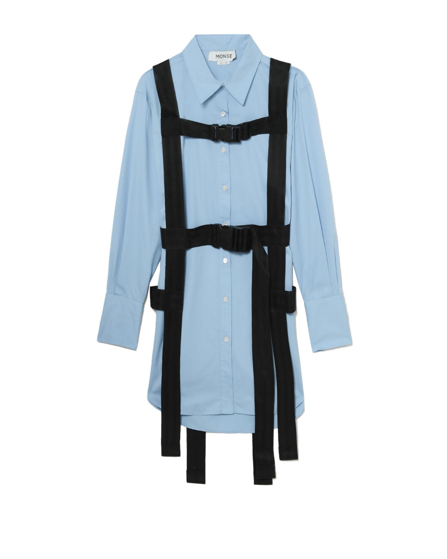 Strapped-in shirt dress by MONSE