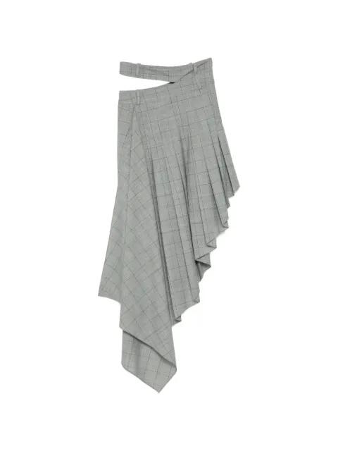asymmetric pleated midi skirt by MONSE
