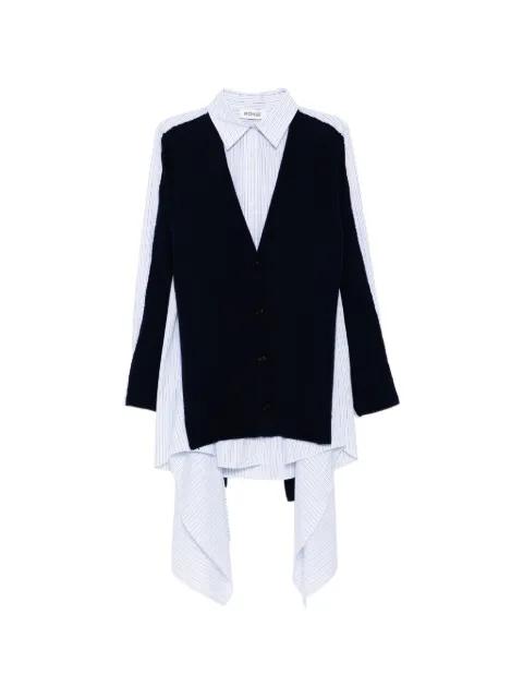 combo-knit asymmetric shirt dress by MONSE