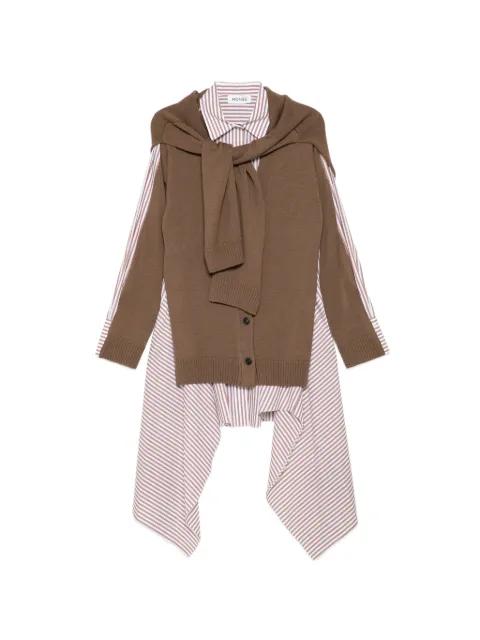 combo-knit aymmetric shirt dress by MONSE