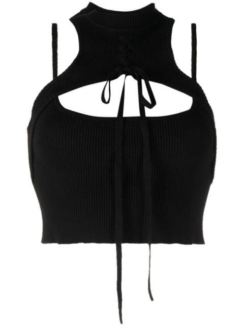 cut-out detail ribbed top by MONSE