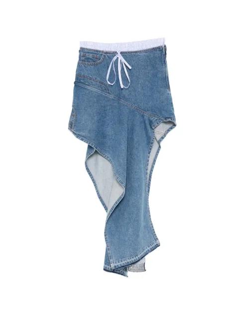 deconstructed midi denim skirt by MONSE