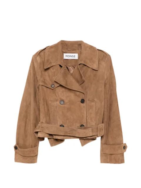 double-breasted suede jacket by MONSE