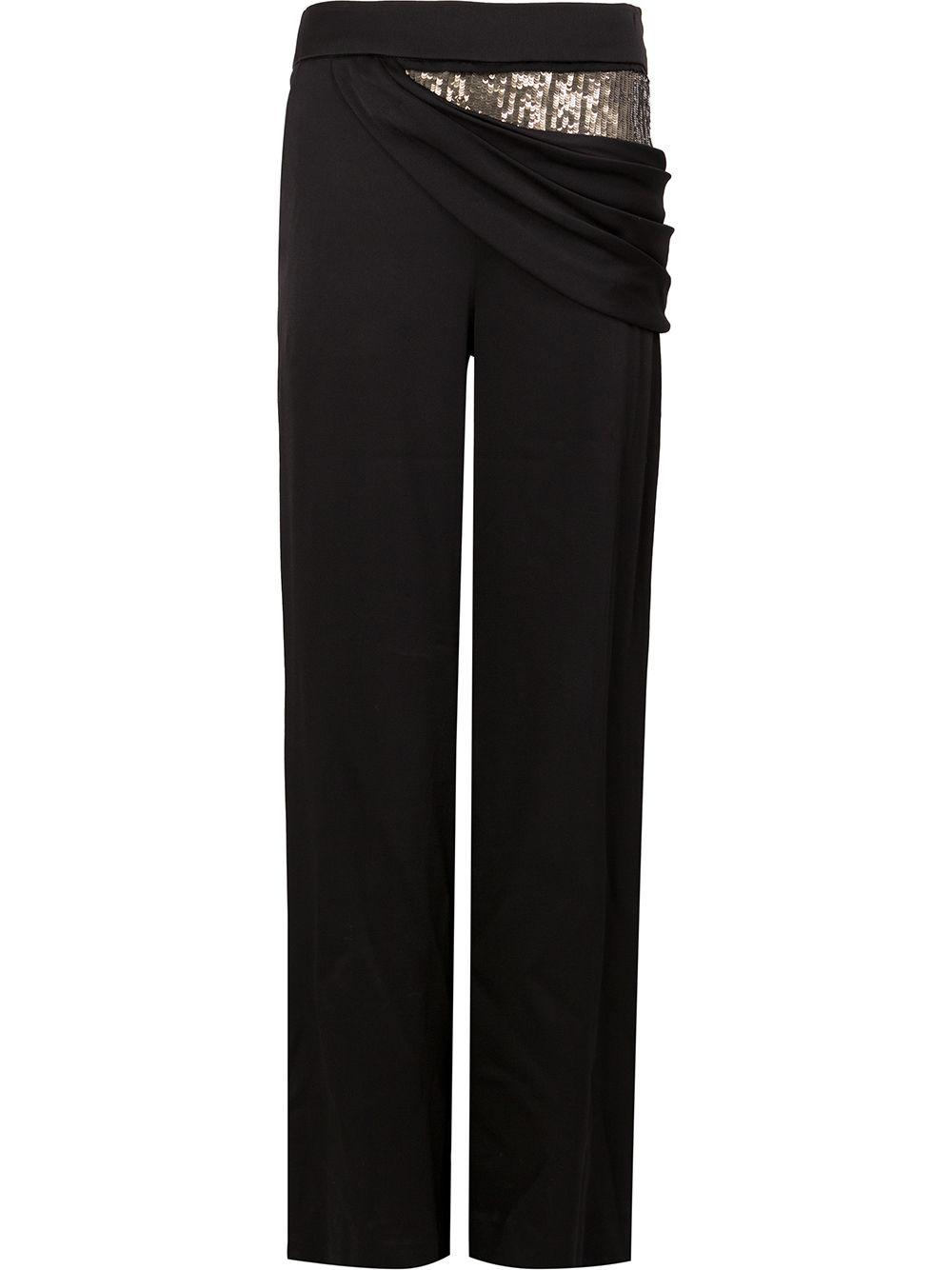 sequin side drape trousers by MONSE