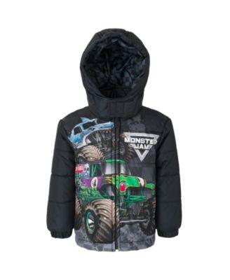 Boys Zip Up Winter Coat Puffer Jacket by MONSTER JAM