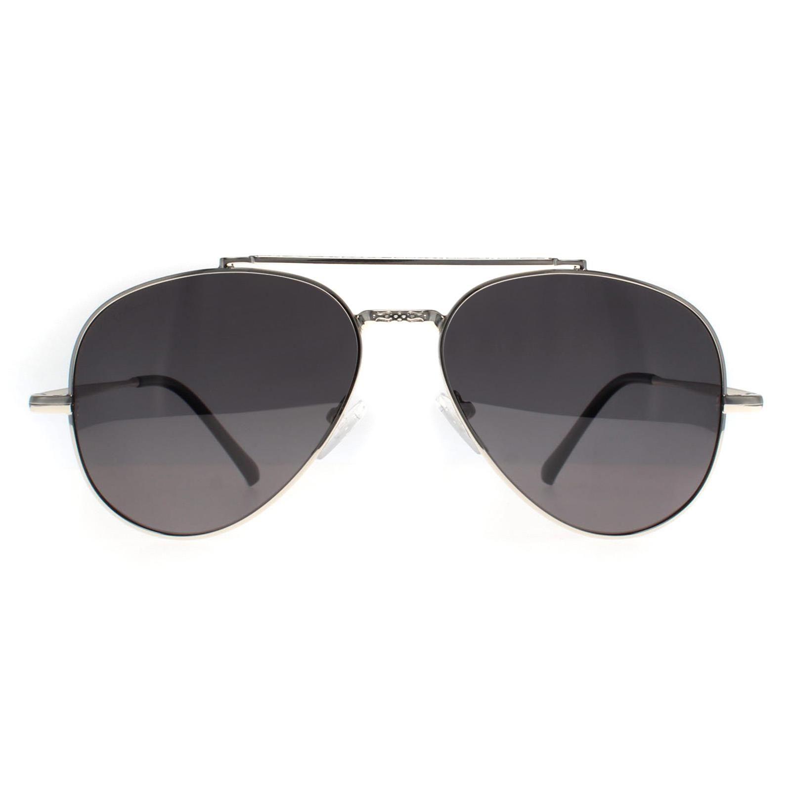 Aviator Shiny Silver Smoke Grey Polarized MP185 by MONTANA Aviator Shiny Silver Smoke Grey Polarized MP185 by MONTANA