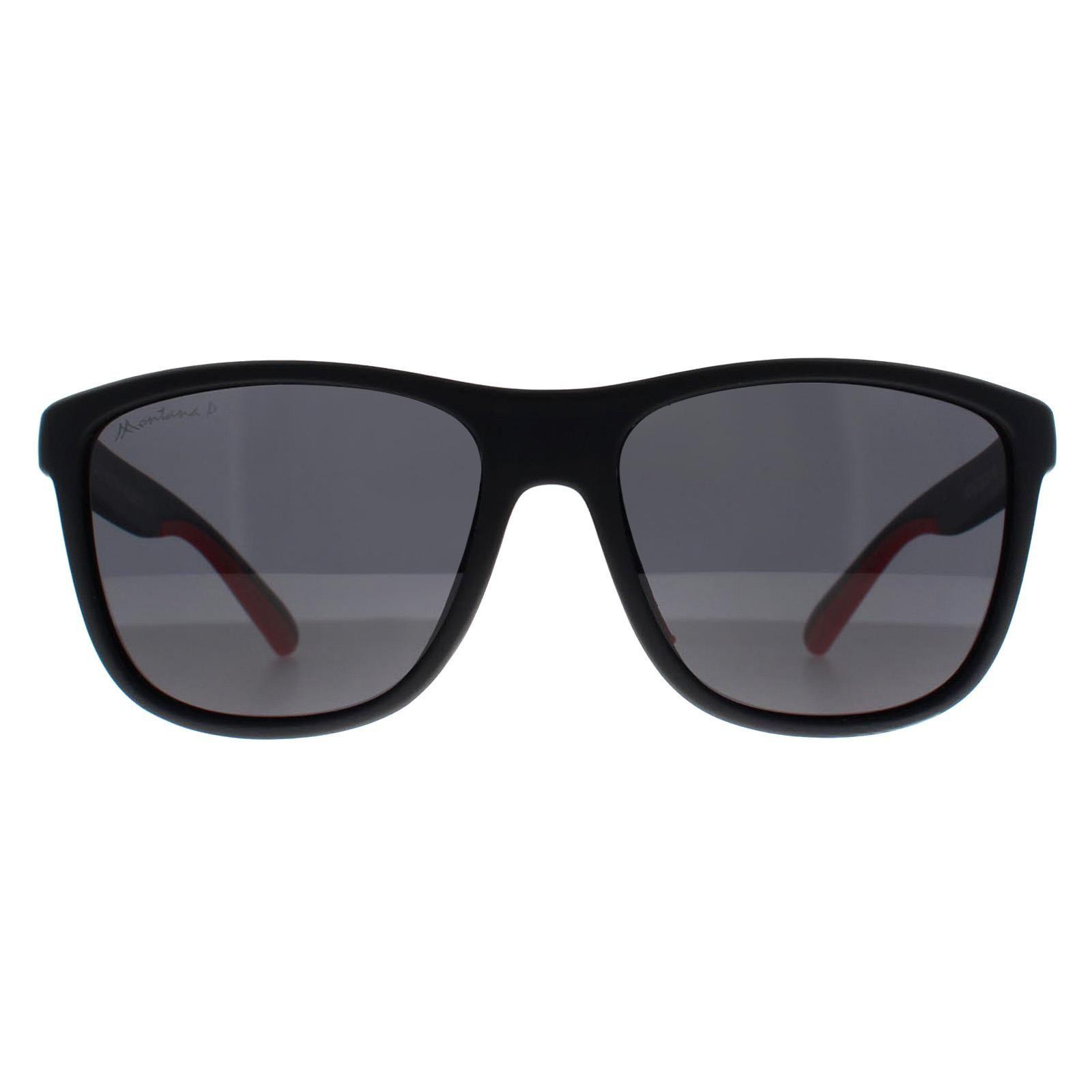 Rectangle Black Red Smoke Polarized MP199 by MONTANA