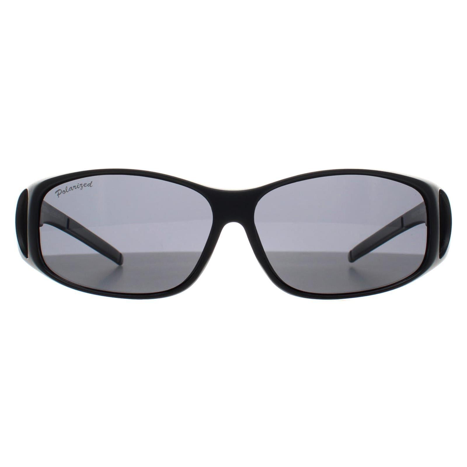 Rectangle Black Smoke Polarized MFO1 Fit Over Glasses Sunglasses by MONTANA