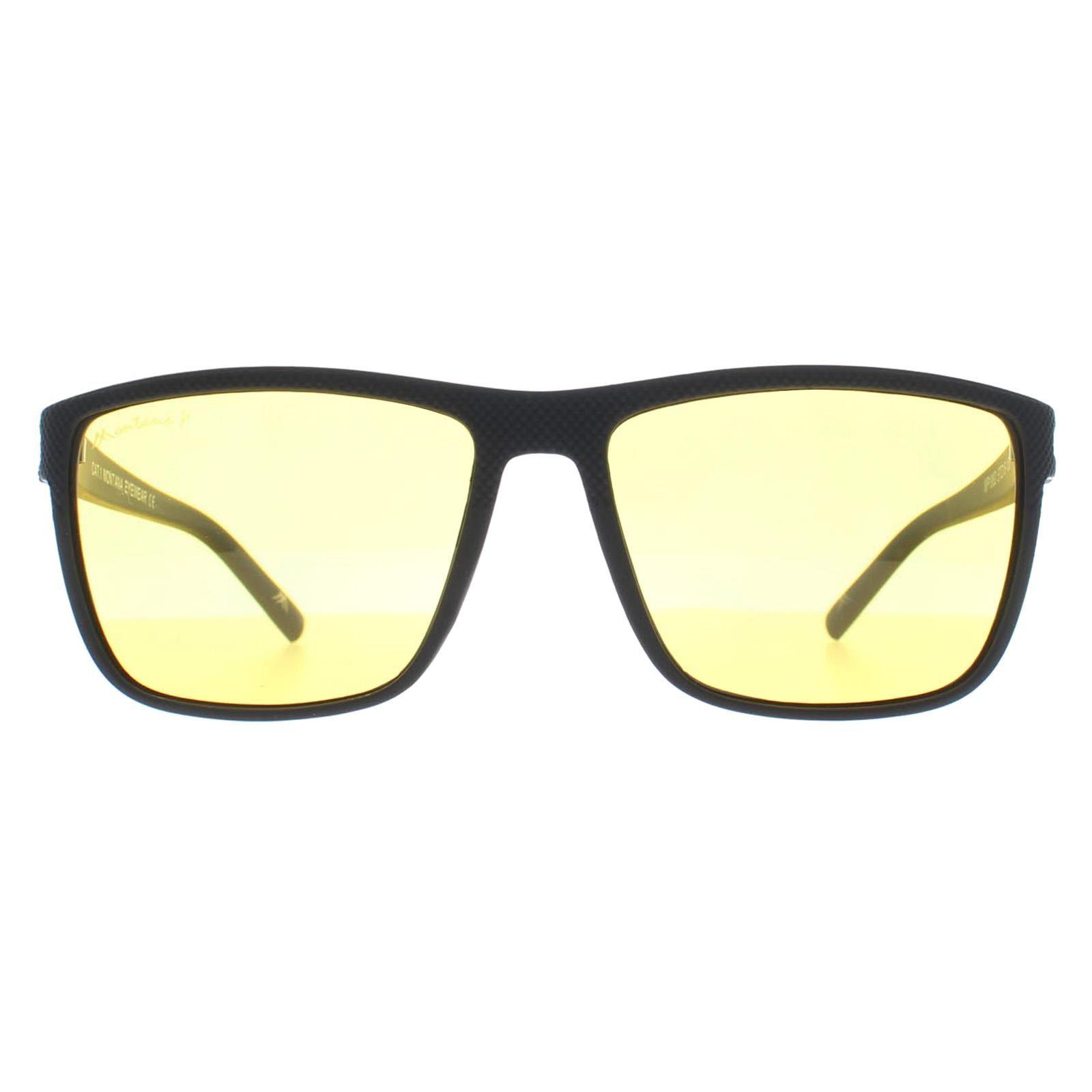 Rectangle Black Yellow Polarized MP198 Night Driving Sunglasses by MONTANA
