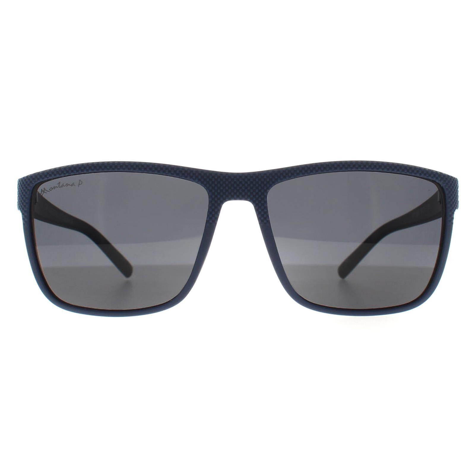 Rectangle Dark Blue Smoke Polarized MP198 by MONTANA