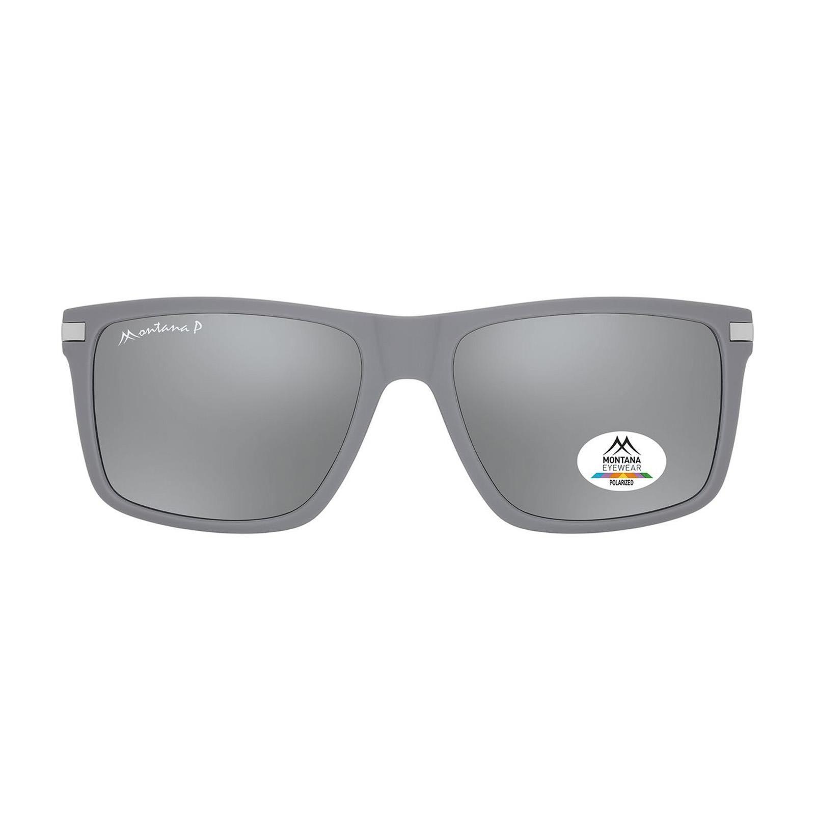 Rectangle Grey Silver Mirror Polarized MP197 by MONTANA