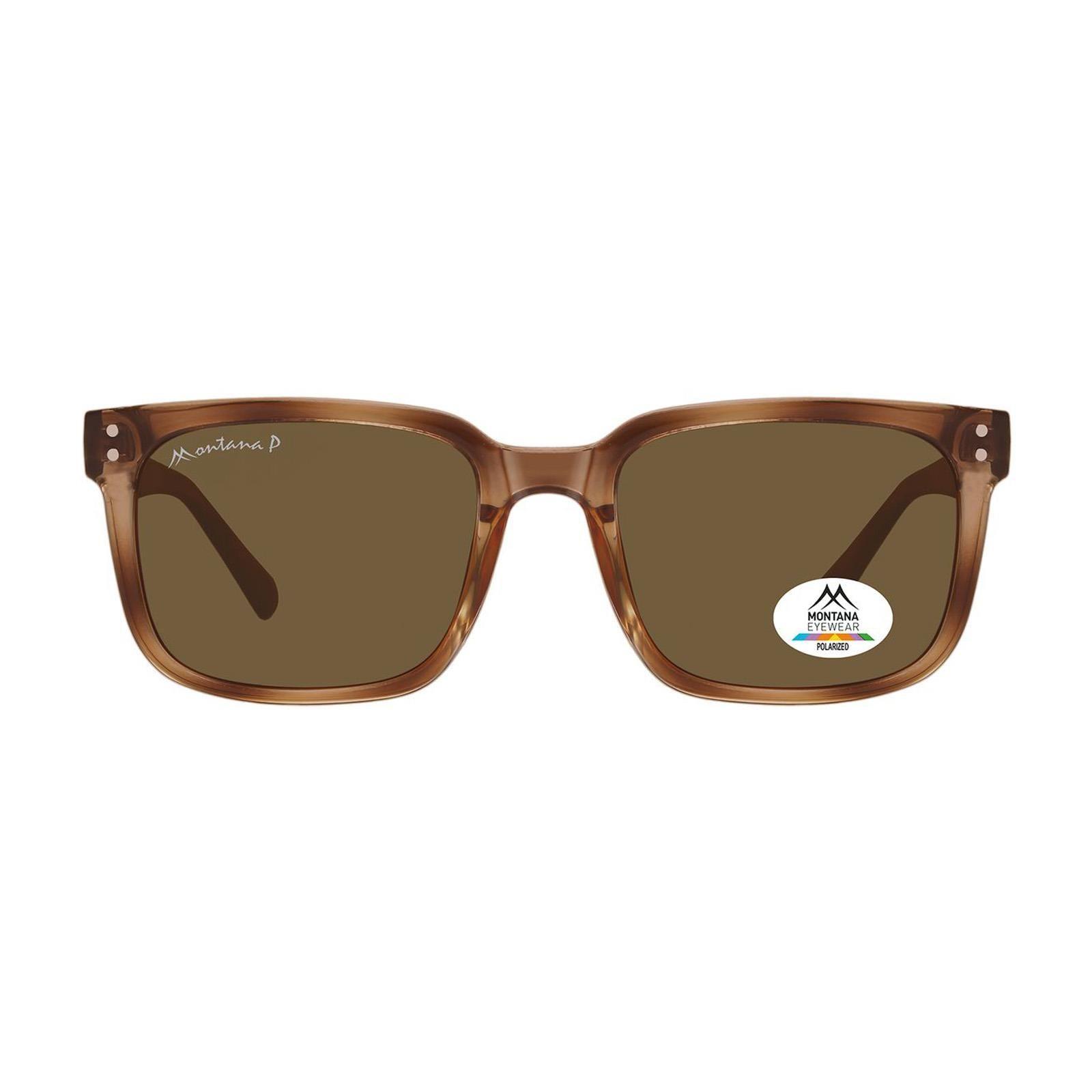 Rectangle Light Havana Brown Polarized MP196 by MONTANA