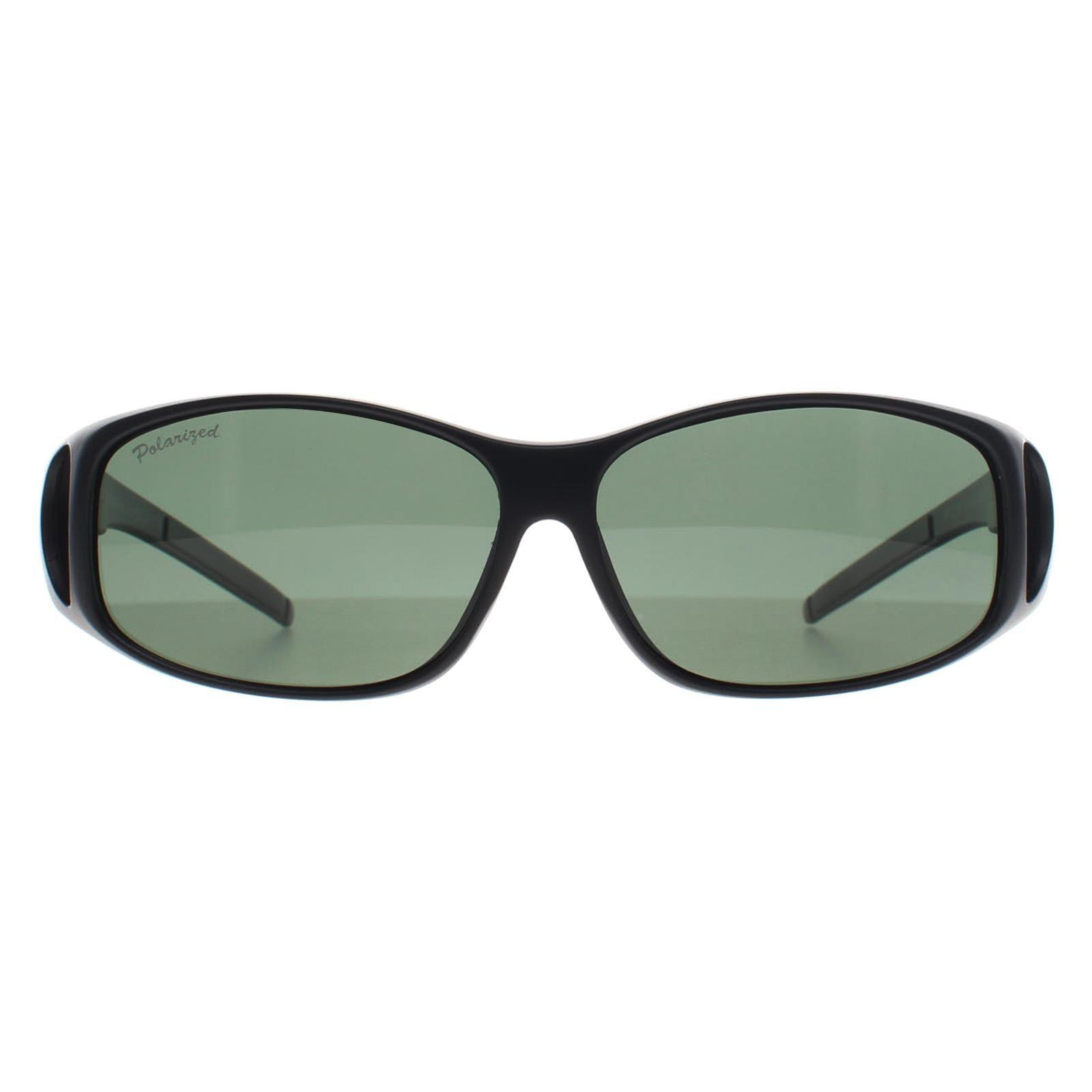 Rectangle Matte Black G15 Polarized MFO1 Fit Over Glasses Sunglasses by MONTANA