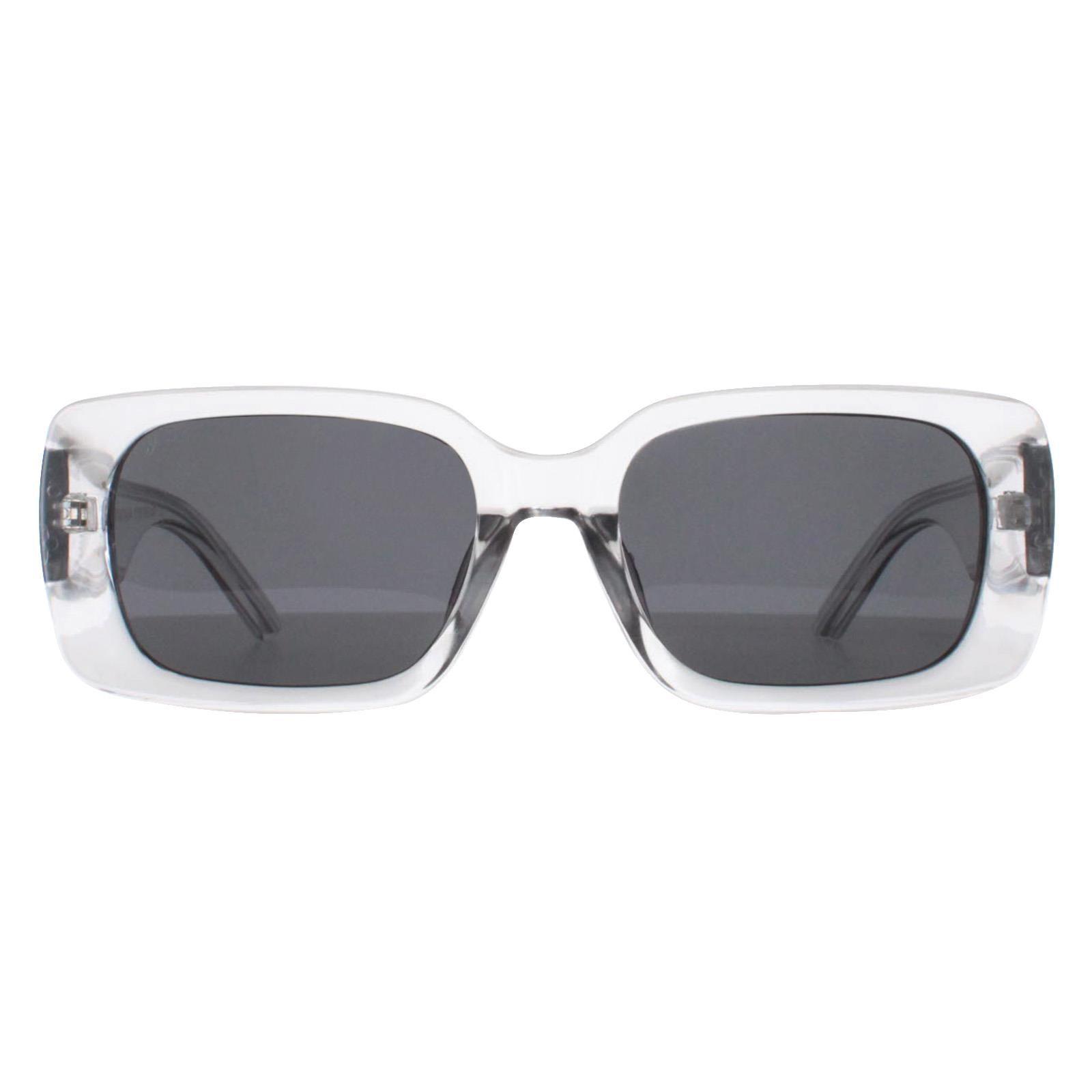Rectangle Shiny Clear Grey Smoke Polarized MP76 by MONTANA
