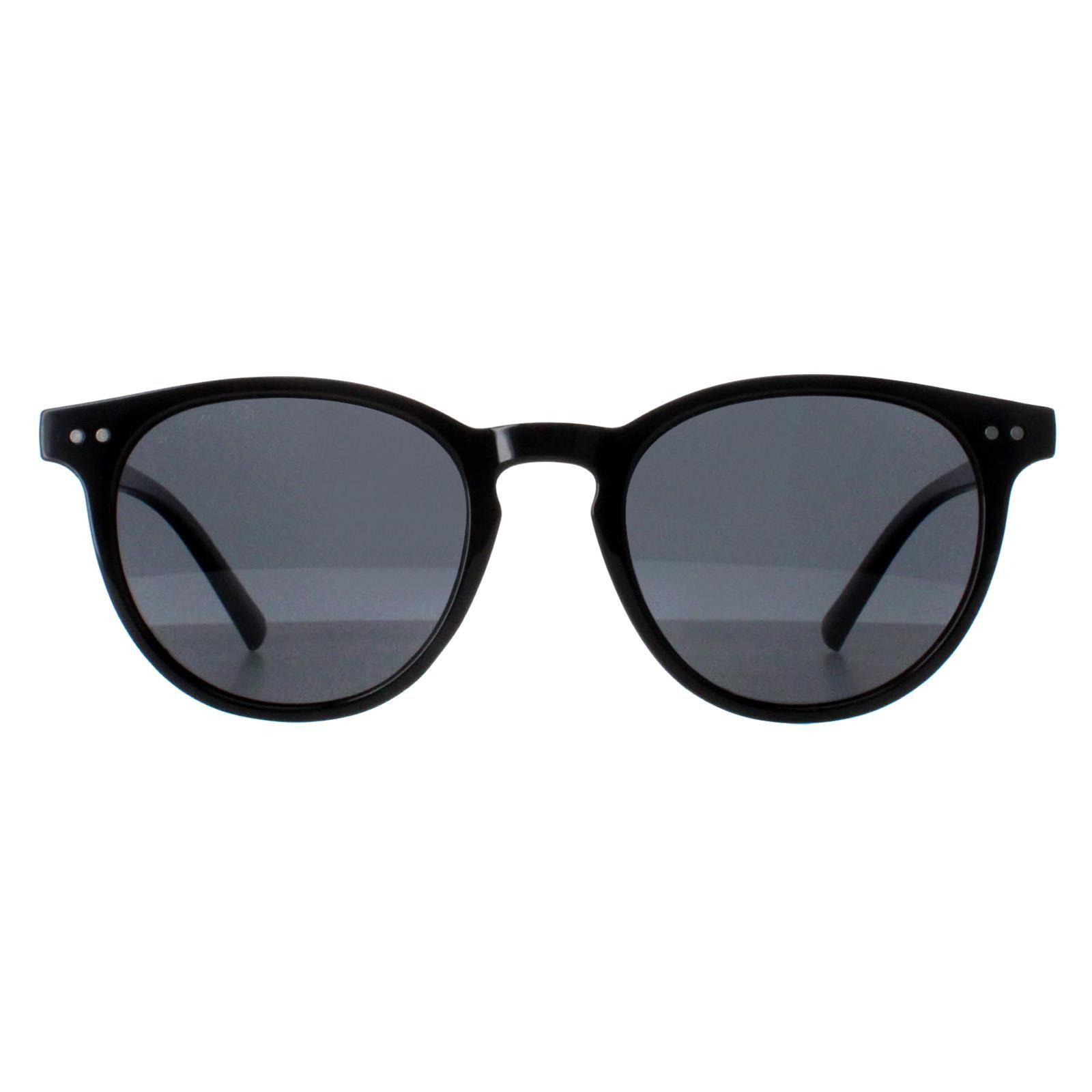 Round Shiny Black Smoke Polarized MP75 by MONTANA