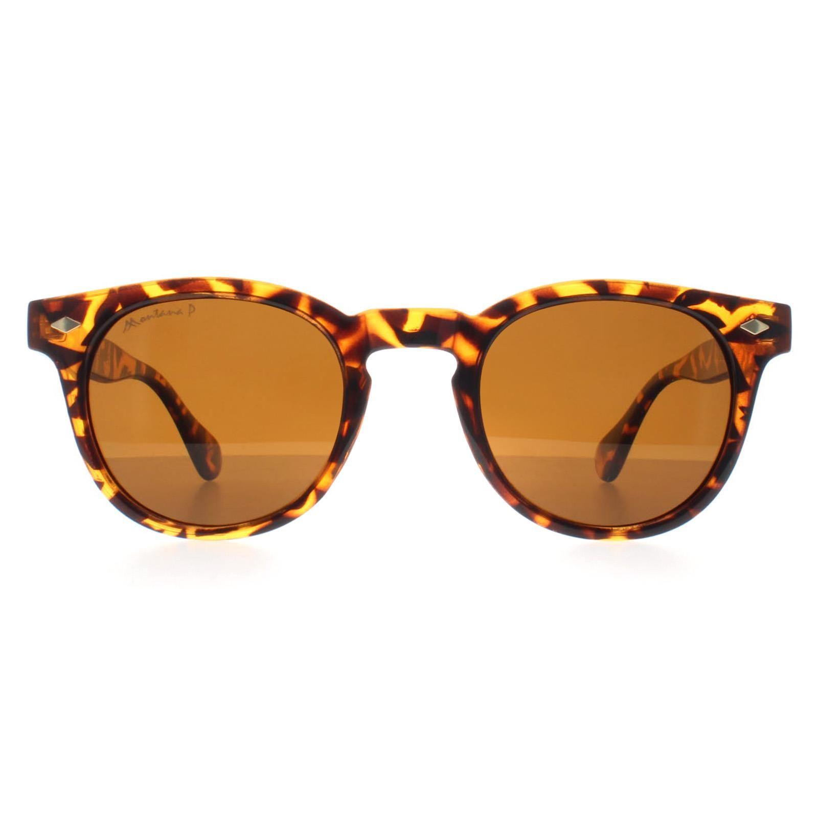 Round Shiny Turtle Brown Polarized MP191 by MONTANA