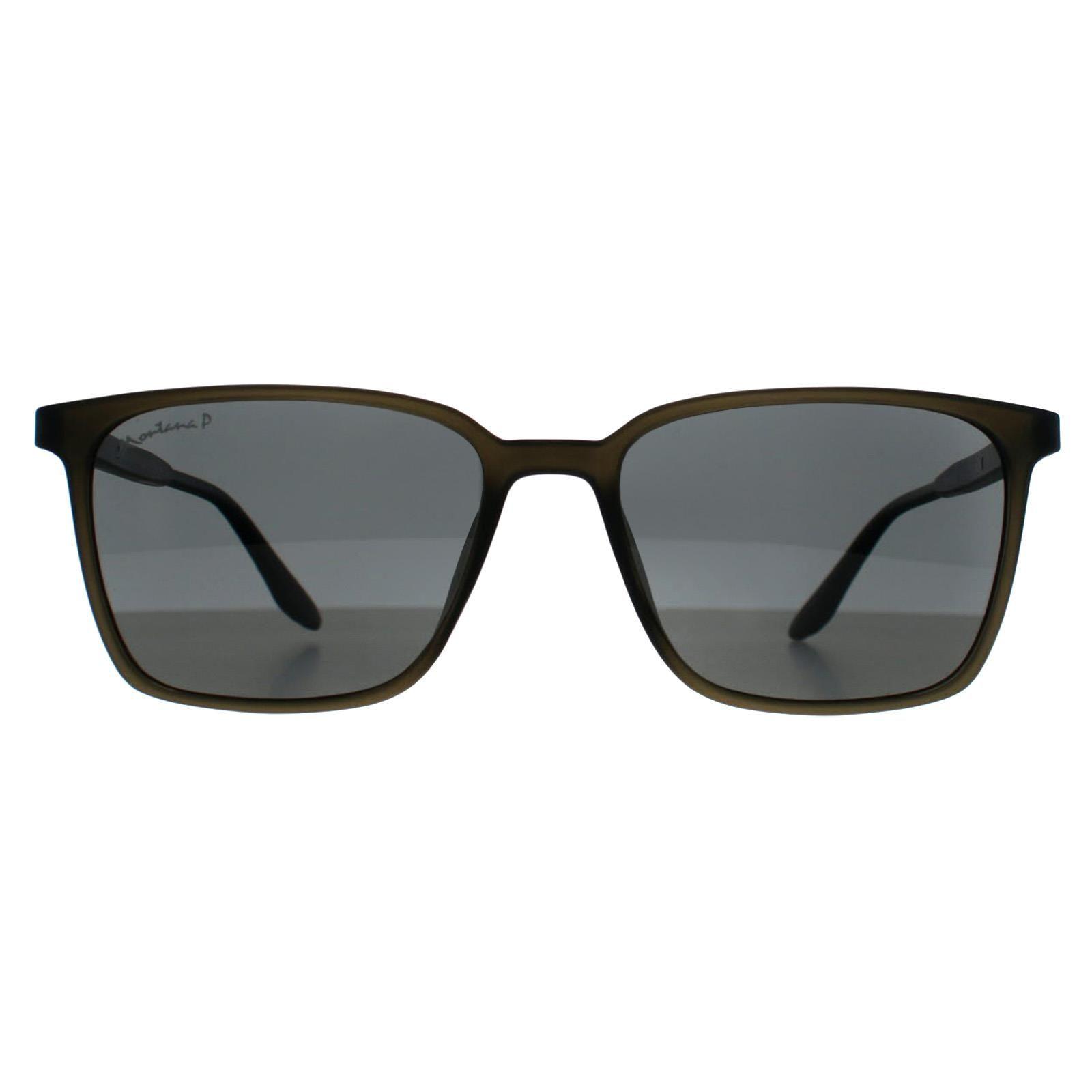Square Matte Grey Smoke Polarized MP186 by MONTANA