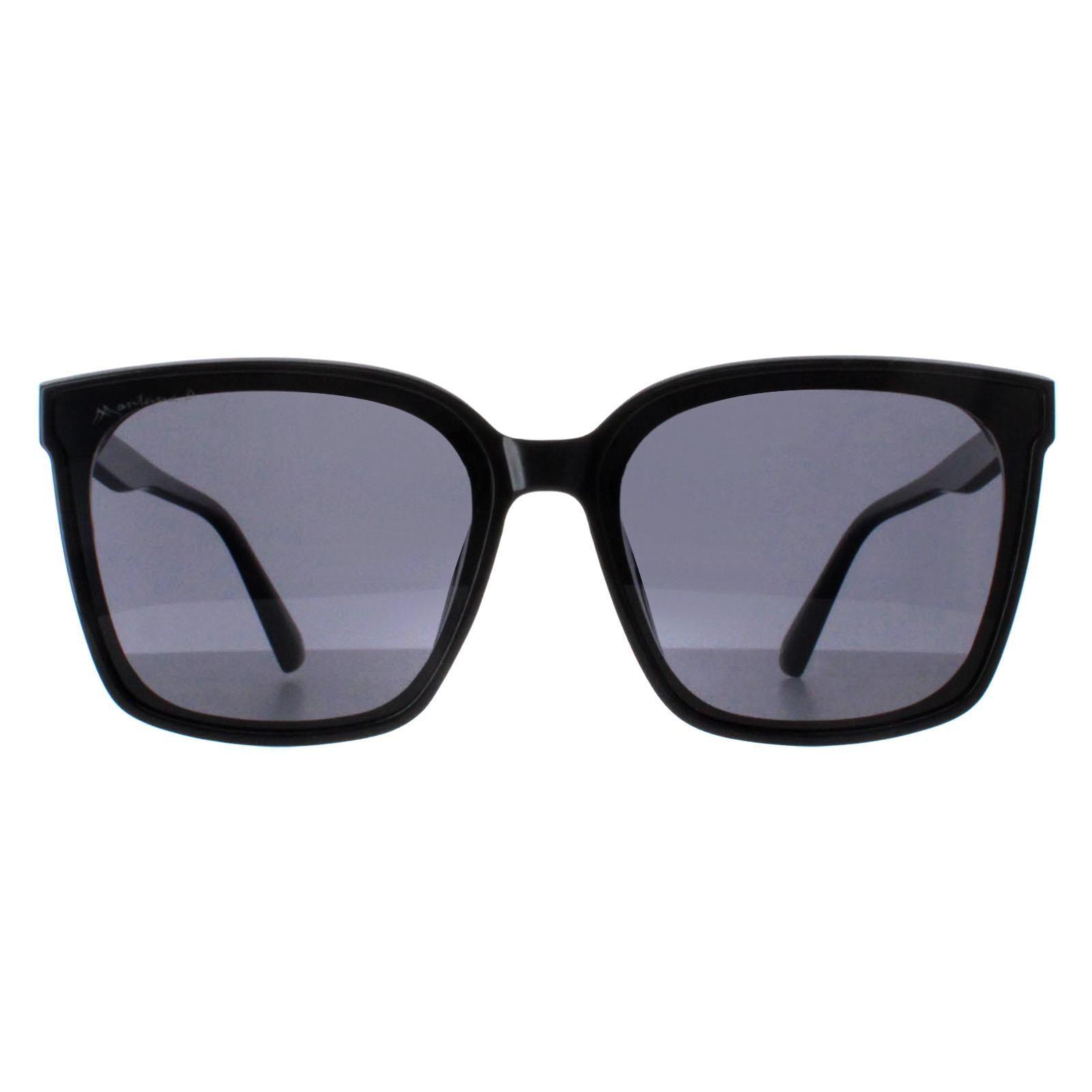 Square Shiny Black Smoke Polarized MP67 by MONTANA