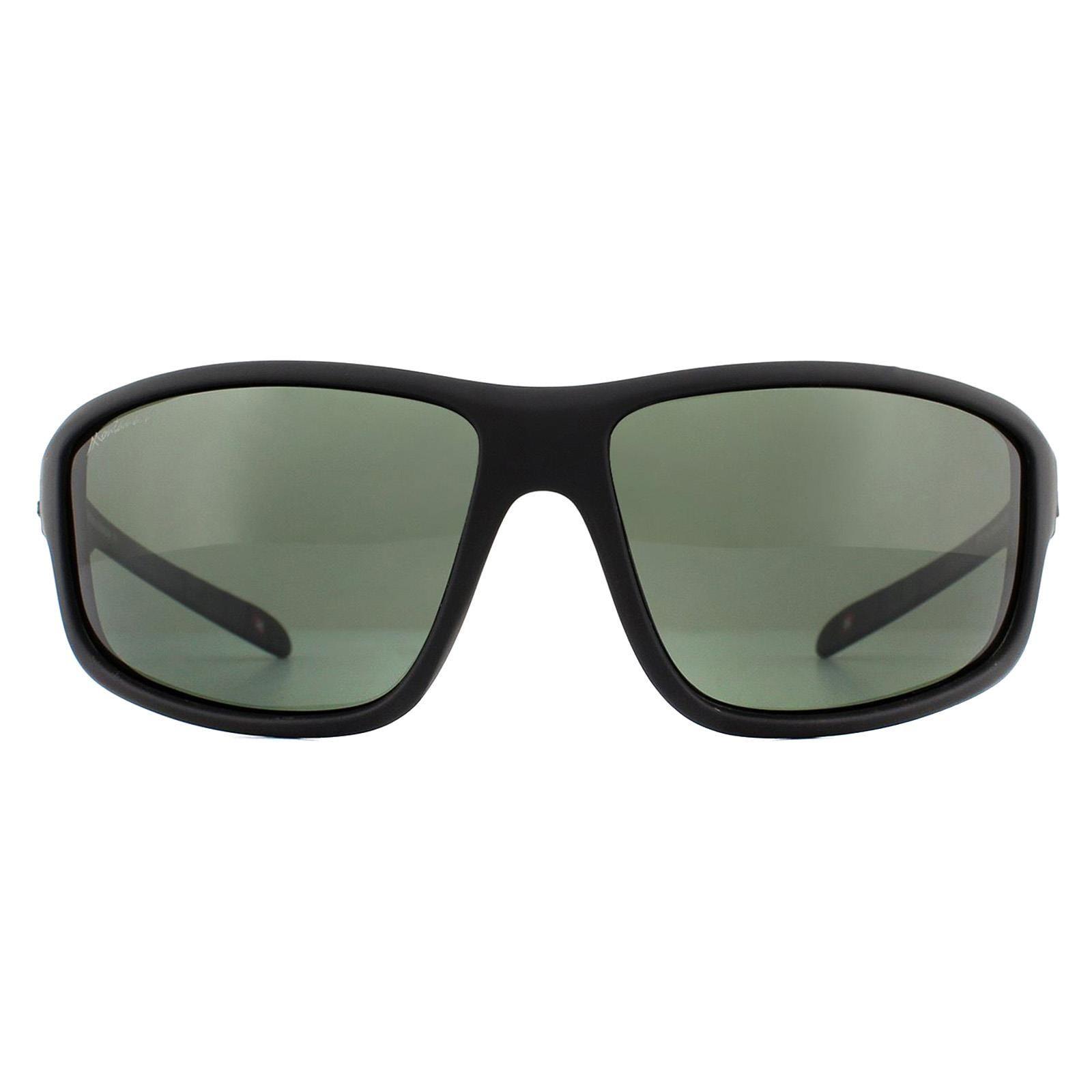 Wrap Black Rubber Green G15 Polarized Sunglasses by MONTANA