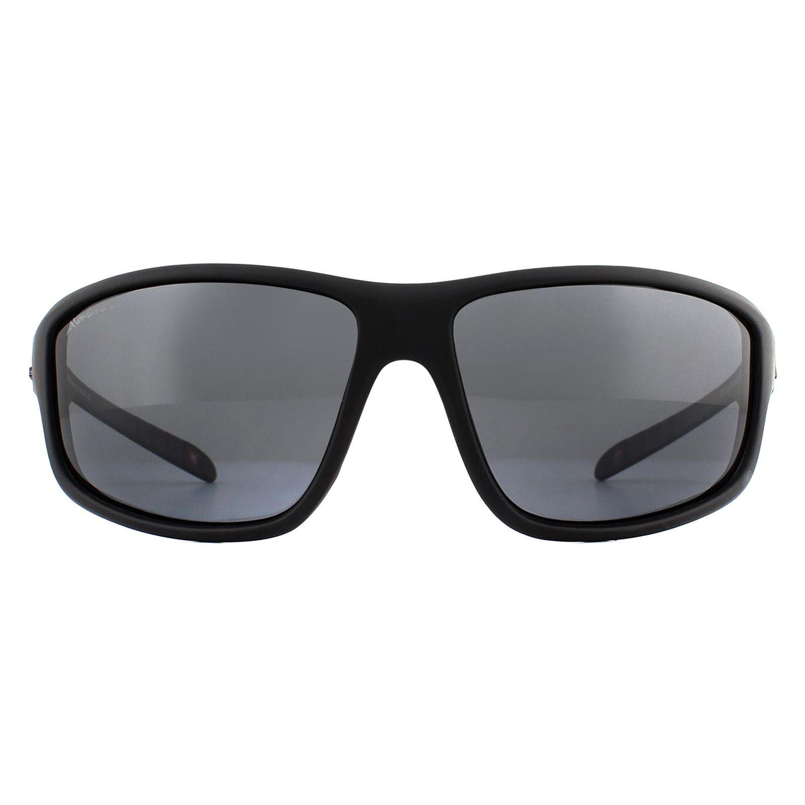 Wrap Black Rubber Smoke Polarized Sunglasses by MONTANA