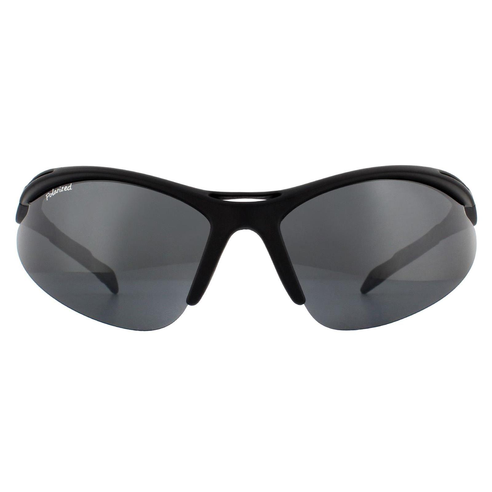 Wrap Black Rubber Smoke Polarized Sunglasses by MONTANA