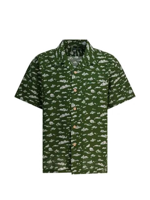 buttoned patterned shirt by MONTBELL