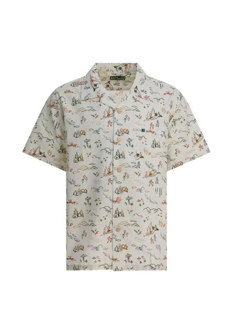 buttoned print shirt by MONTBELL