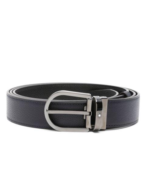 Horseshoe-buckle leather belt by MONTBLANC