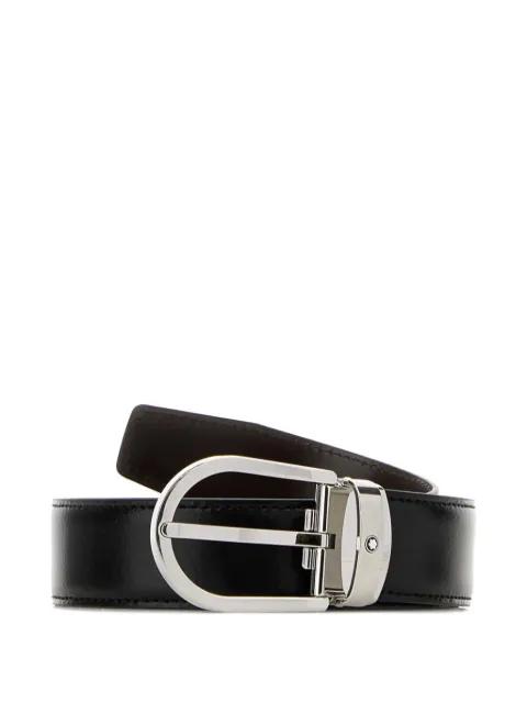 Horseshoe reversible leather belt by MONTBLANC