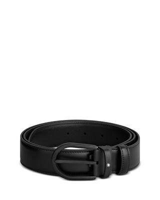 Men's Black Leather Belt by MONTBLANC