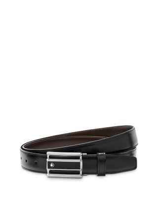 Men's Cut Out Black Buckle Reversible Belt by MONTBLANC