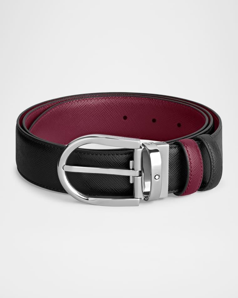 Men's Horseshoe-Buckle Reversible Leather Belt by MONTBLANC