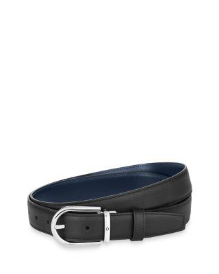 Men's Horseshoe Palladium Reversible Leather Belt by MONTBLANC