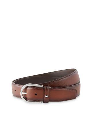 Men's Horseshoe Shiny & Matte Stainless Steel Pin Buckle Belt by MONTBLANC