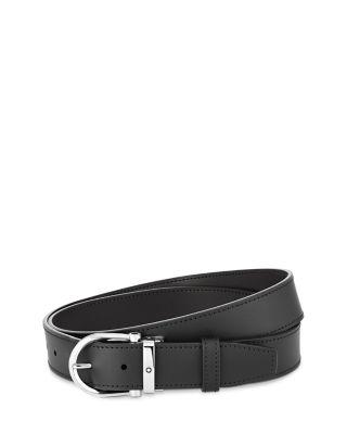 Men's Horseshoe Stainless Steel Reversible Leather Belt by MONTBLANC