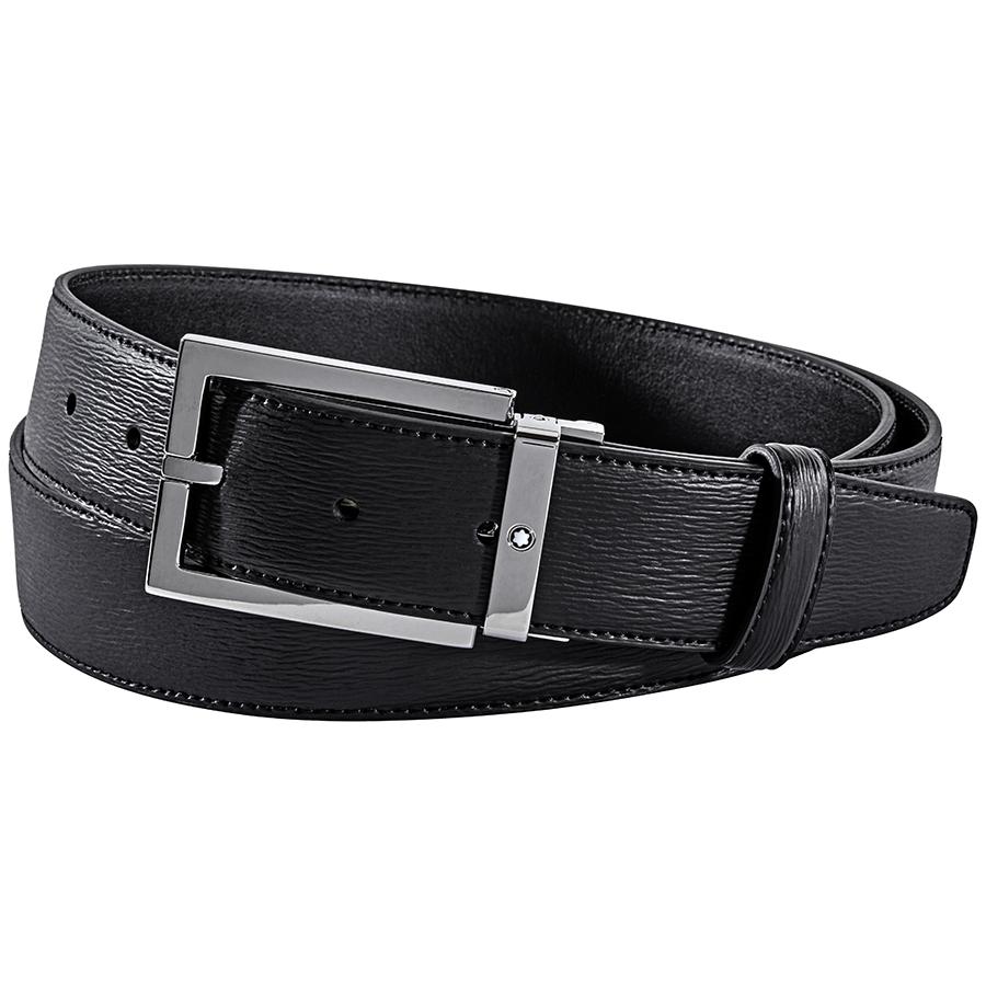 MontBlanc Black Westside Leather Belt by MONTBLANC