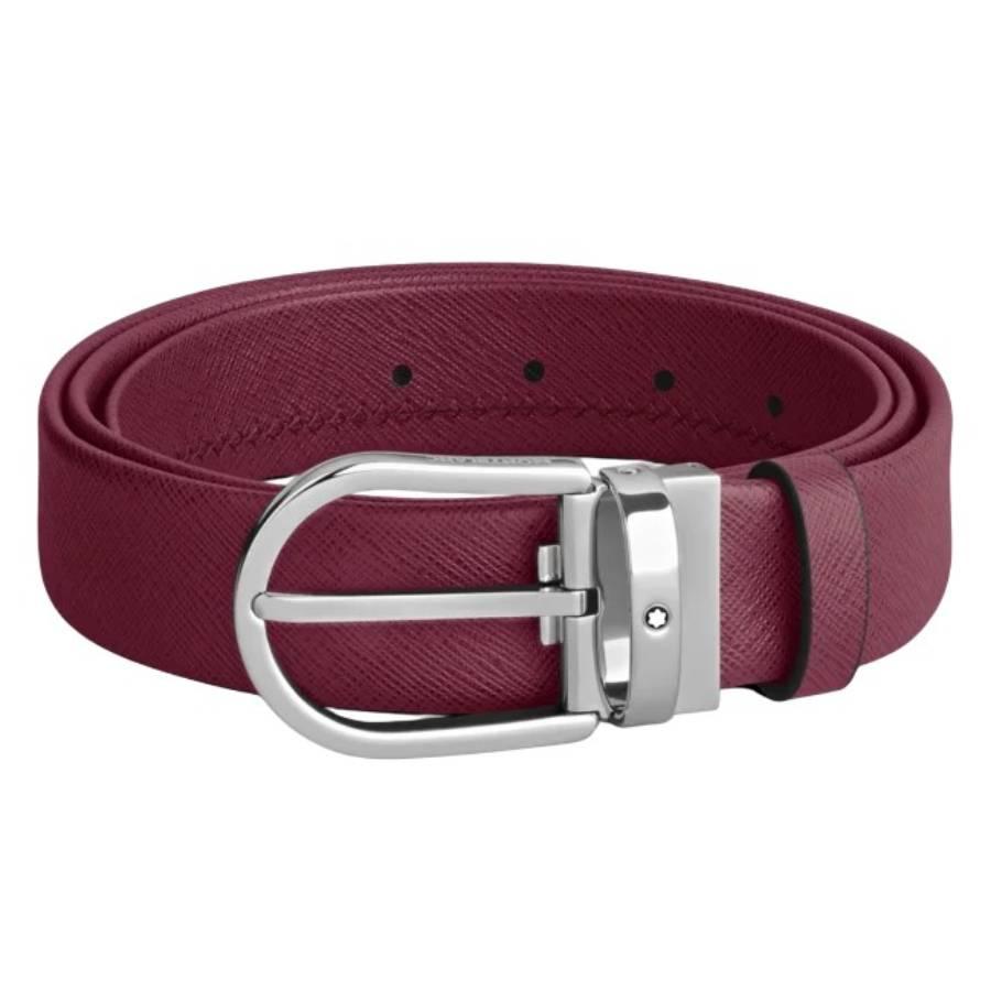 Montblanc Saffiano-Embossed Leather Horseshoe Buckle Belt by MONTBLANC
