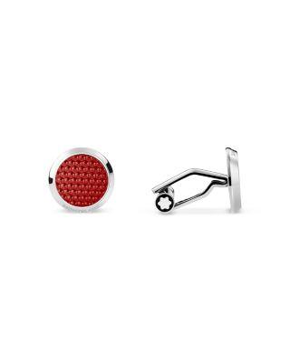 Red Hour Round Cufflinks by MONTBLANC