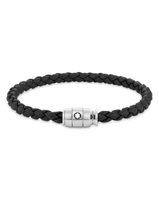 Stainless Steel and Leather Ring Bracelet by MONTBLANC
