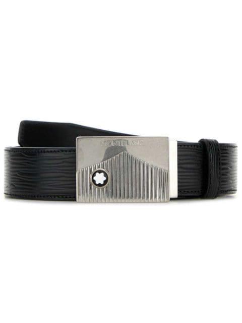 logo-plaque leather belt by MONTBLANC