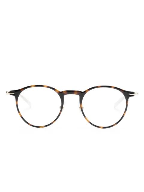 tortoiseshell round-frame glasses by MONTBLANC